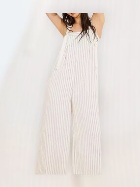 Anthropologie Maeve Waders Wide-Leg Jumpsuit 
White/Black